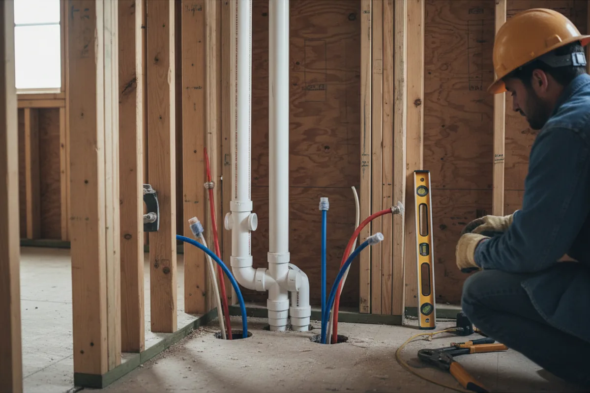 Drain and supply rough-in during Drain Cleaning in Cornersville
